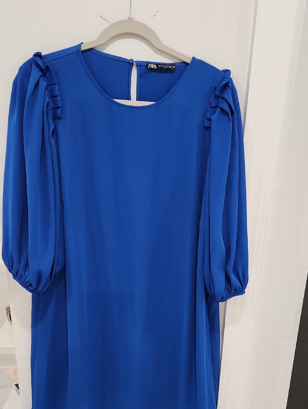 Zara Cobalt Blue Long Sleeve Shift Dress